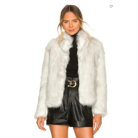 Unreal Fur Fur Delish Faux Fur Jacket Swiss White Old Money Mob Wife Ski Sz XS - Picture 1 of 8